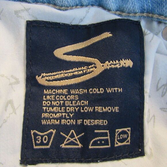 Seven7 Boot Cut Jeans Size 28 Low Rise Distressed Light Wash - Picture 8 of 9